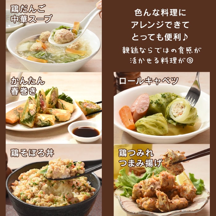【送料込】鶏だんご 2種 食べ比べセット 親鶏だんご 300g×1袋 + 野菜たっぷり鶏だんご 300g×1袋