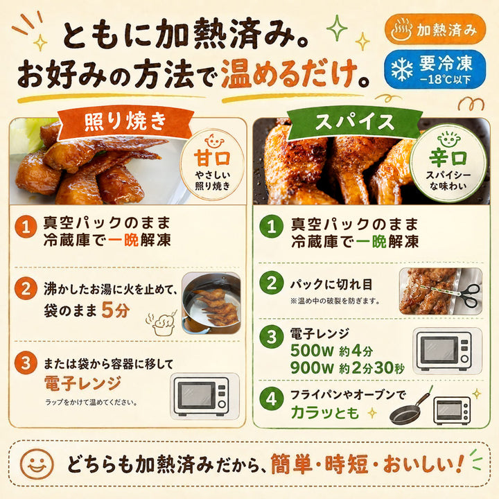 【送料込】 骨抜き手羽先 食べ比べセット 照り焼き5本＋丸亀風5本 計10本